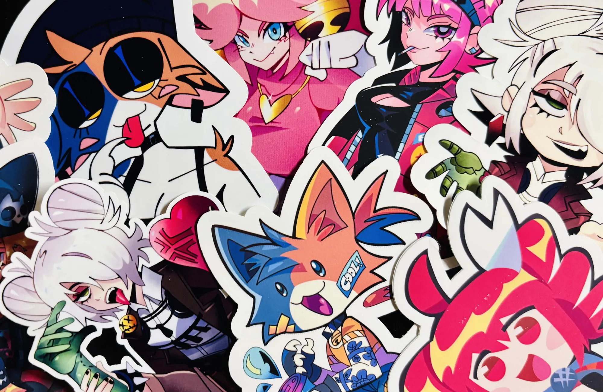 The Sticker Club - this month's stickers, fanned out